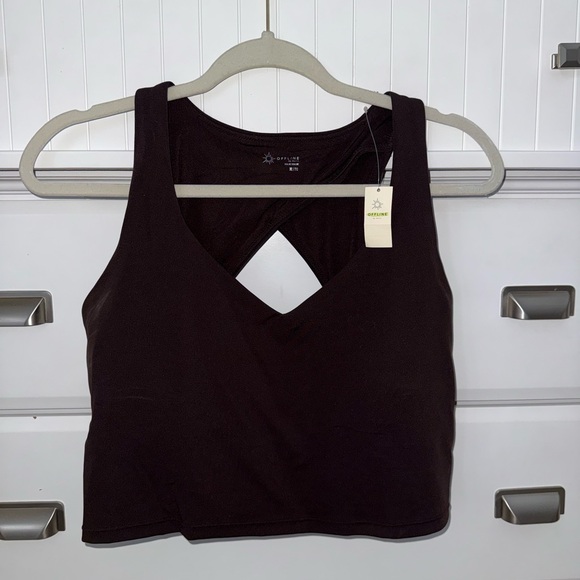 aerie Other - OFFLINE Real Me Longline Open Back Sports Bra Top Color:Deep Earth